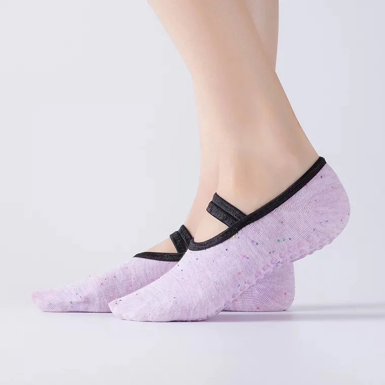 Stoking yoga anti-gelincir wanita stoking kecergasan balet stoking senaman stoking kapas sukan stoking kapas lantai kapas berwarna satu keping