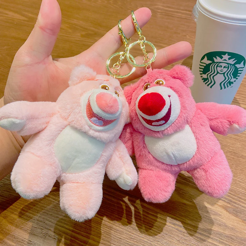 ตุ๊กตาหมีสตรอว์เบอร์รีการ์ตูน ตุ๊กตาเด็กเล็ก พวงกุญแจ ของเล่นตุ๊กตา ของแขวนกระเป๋า พวงกุญแจ ของประดับ