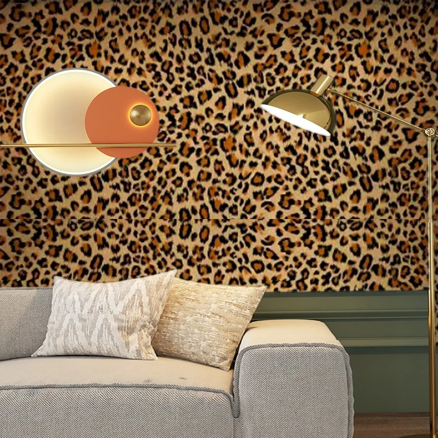 วอลเปเปอร์ติดผนังลายเสือดาวติดเองได้ ตกแต่งบ้าน ผนังหลังทีวี สติกเกอร์ PVC wallpaper