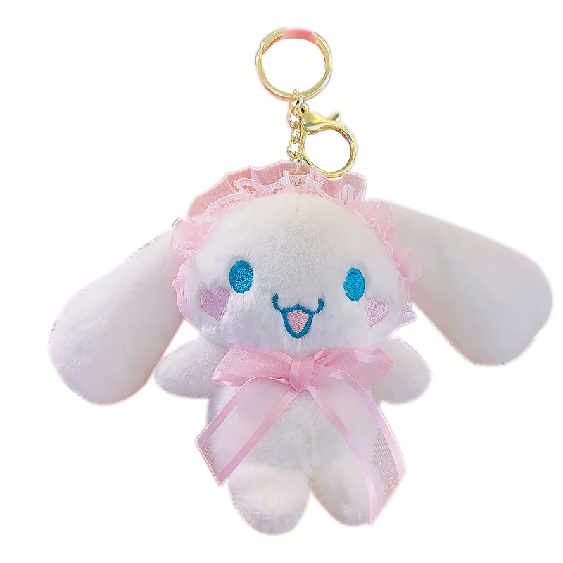 Mainan mewah boneka Cinnamoroll tangkap boneka comel rantai kunci hadiah kecil kartun loket beg
