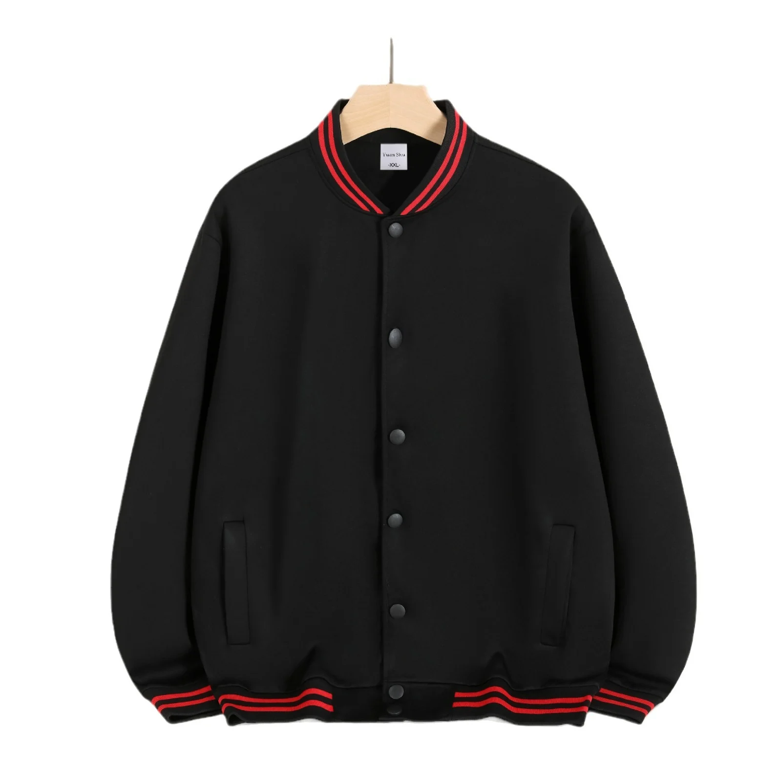 Áo hoodie dài tay kiểu áo bóng chày in chữ áo khoác mùa thu đông thêu đồng phục nhân viên quán lẩu quán trà sữa