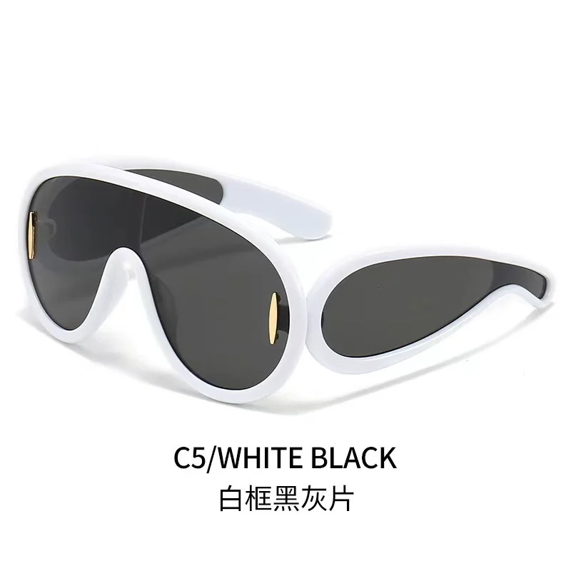 Kính râm nữ gọng liền dị hình phong cách tương lai, phong cách cá tính Âu Mỹ trình diễn thời trang, tôn khuôn mặt nhỏ, chống tia UV