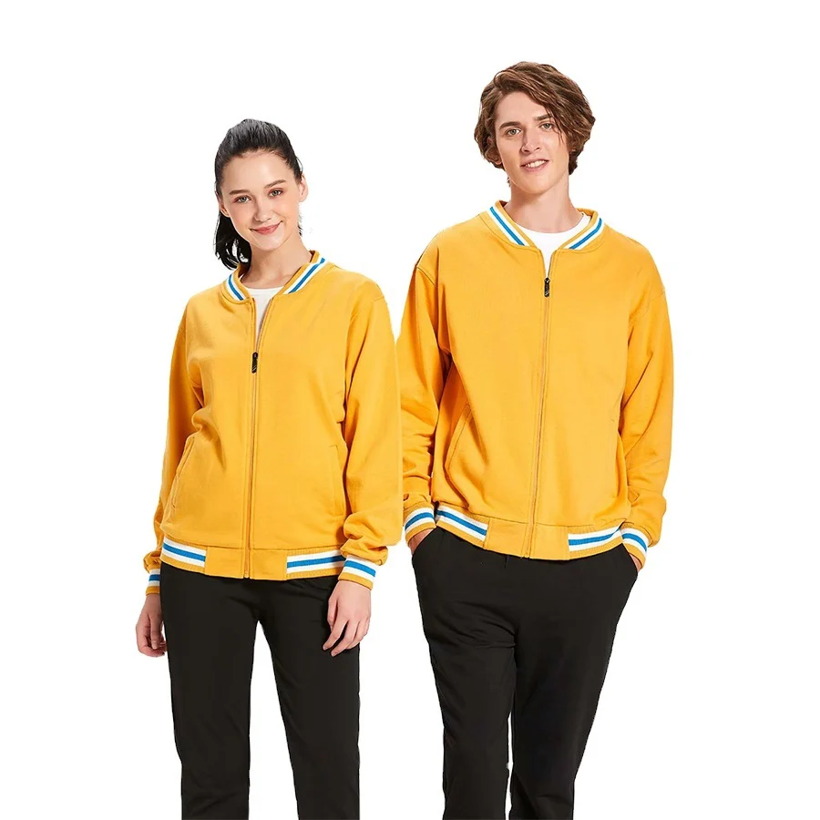 Autumn and winter Korean style fleece-lined thickened baseball jacket class uniform culture shirt hoodie print