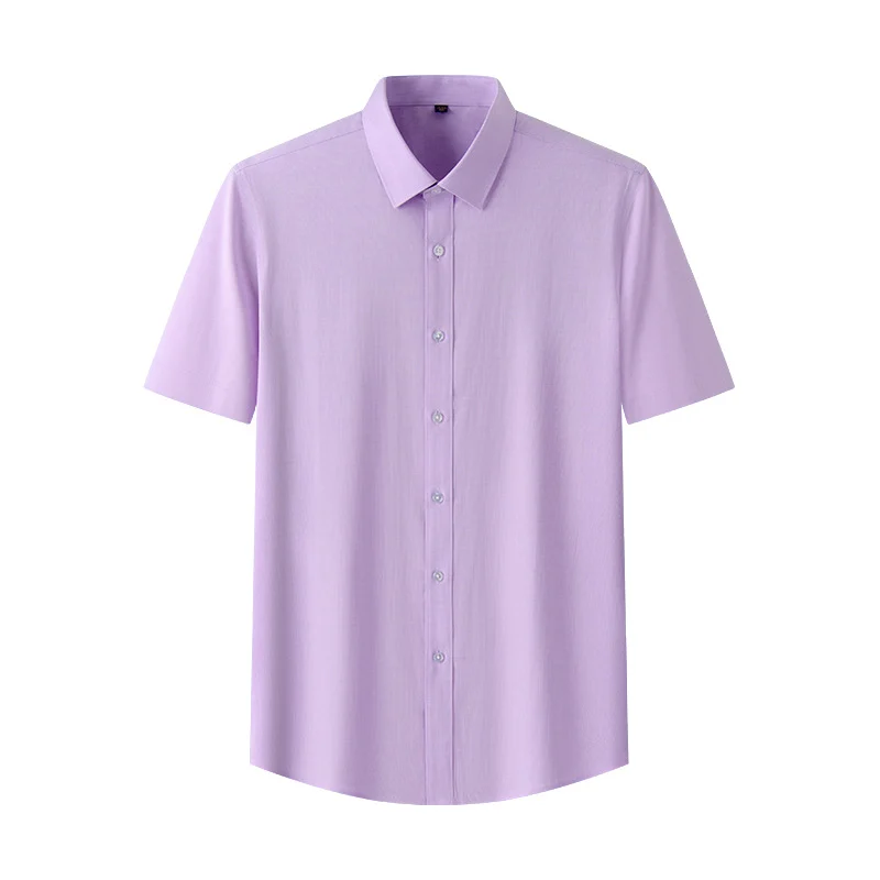 เสื้อเชิ้ตแขนสั้นผู้ชายลายทอธุรกิจใส่ได้หลากหลาย ฤดูร้อนใหม่ สไตล์ธุรกิจลำลอง ทรงเข้ารูป กันยับ ดูแลรักษาง่าย