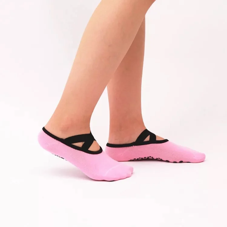 Yoga socks for supply, non-slip floor socks, dance pure cotton socks, Pilates cross-strap round-toe socks