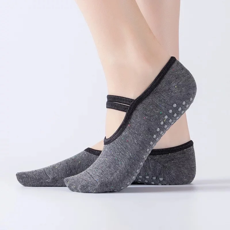 Non-slip yoga socks women's ballet fitness socks dance workout socks sports cotton socks colored cotton floor cotton socks one piece