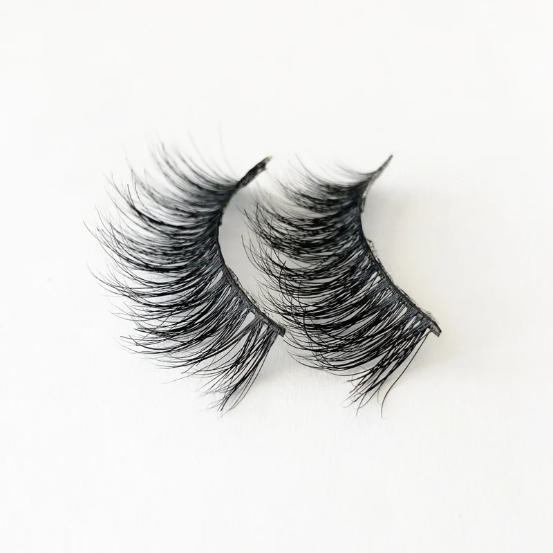 False eyelashes export 3D mink hair pair pack soft and comfortable fluffy long curly mink hair eyelashes