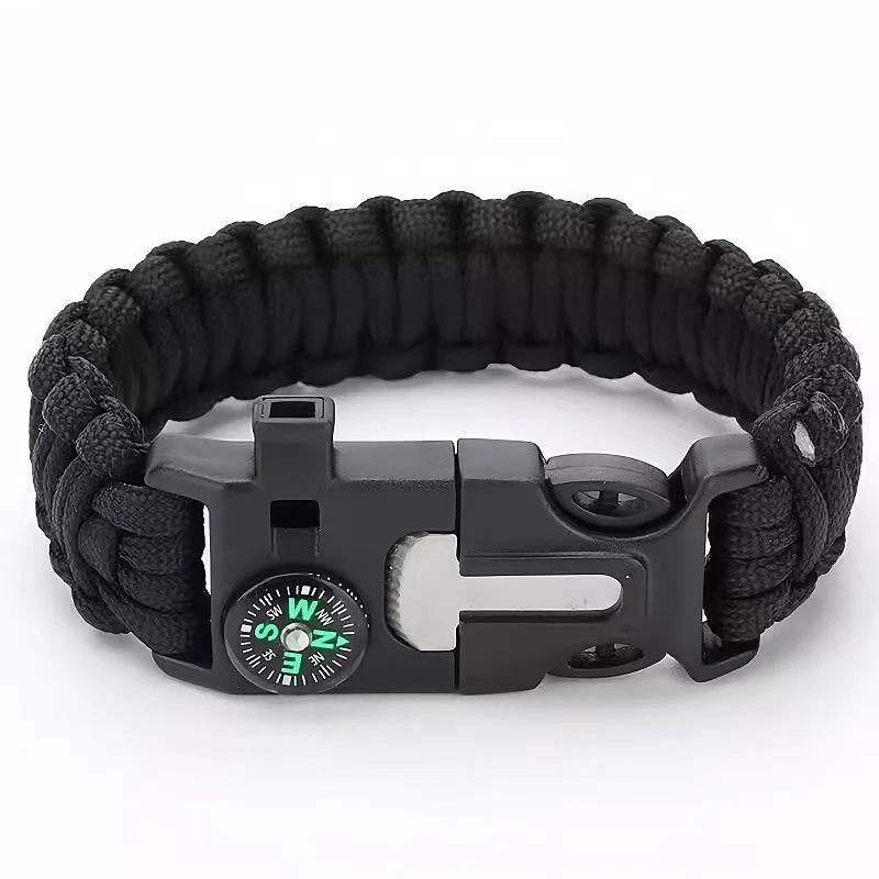 ខ្សែដៃ Paracord Braided ខ្សែដៃពហុមុខងារ Paracord ប្រាំពីរស្នូល ការរស់រានមានជីវិតខាងក្រៅ ខ្សែដៃខ្សែពួរ ខ្សែដៃ Wilderness Adventure