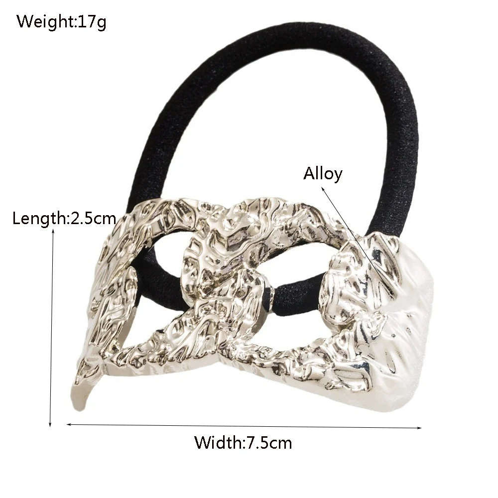European and American geometric metal minimalist style hair tie, hollow-out hair accessory, alloy headband