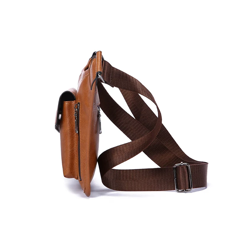 2025 Retro Men's Chest Bag Crossbody Bag Men's Large Capacity Waterproof Premium Feel Sports Sling Bag