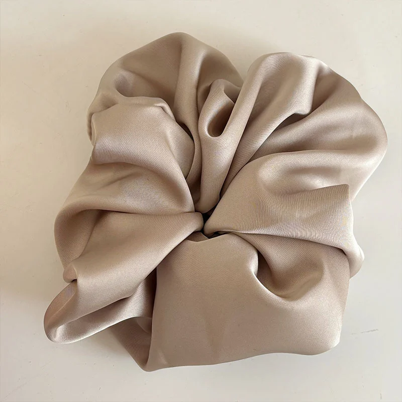 Gelang rambut satin Korea warna pepejal anjal tinggi untuk sanggul hiasan rambut aksesori rambut