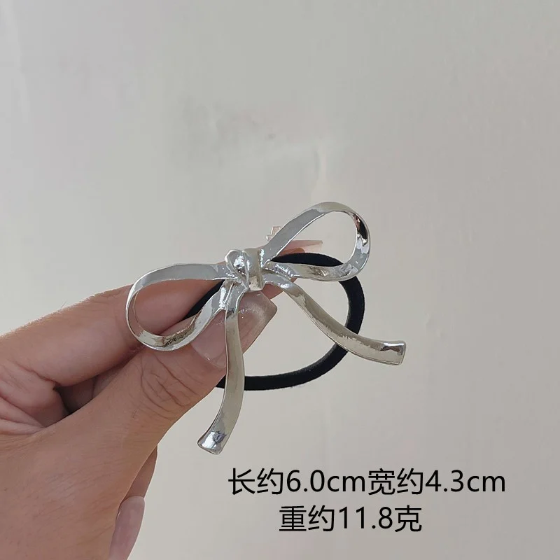 Gelang getah rambut fesyen mewah ringan mutiara reben busur tali bulat wanita mengikat rambut ekor kuda tinggi tali rambut aloi