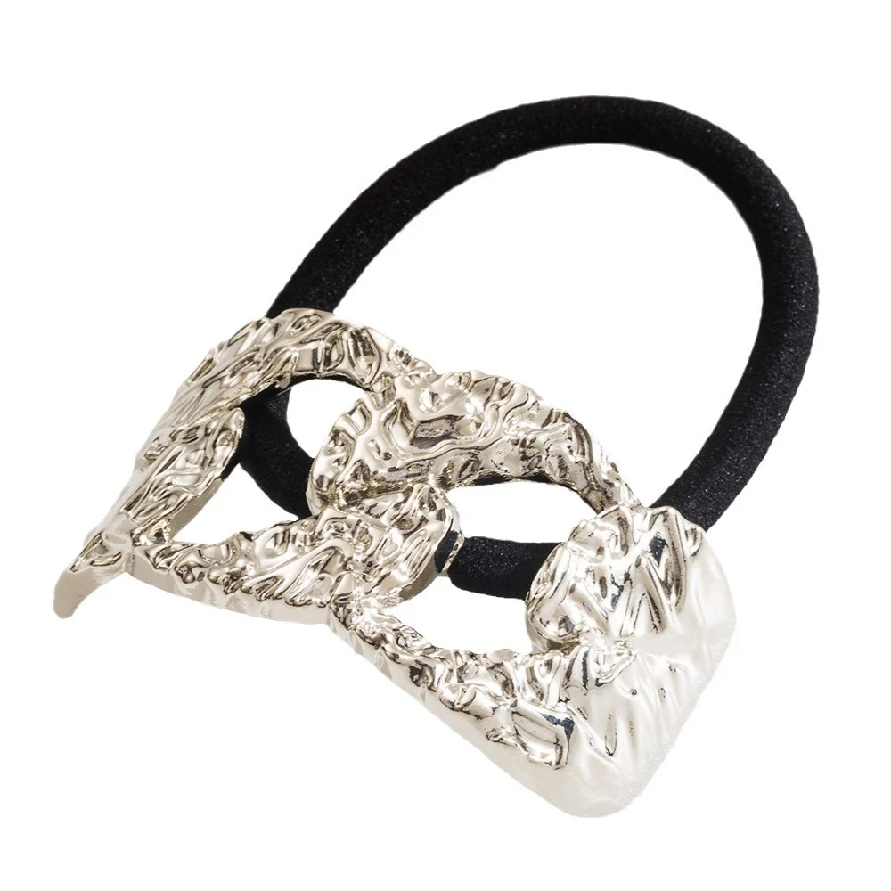 European and American geometric metal minimalist style hair tie, hollow-out hair accessory, alloy headband