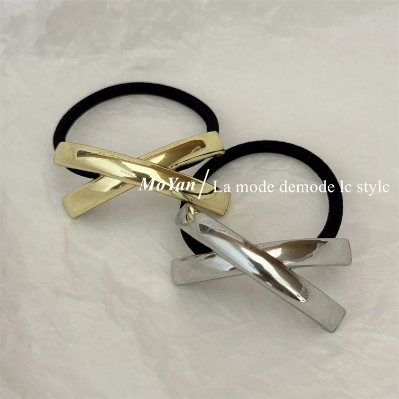 ยางรัดผมโลหะ ยางรัดผมมวยผมโลหะ หนังยางรัดผม ยางรัดผม Hair Accessory