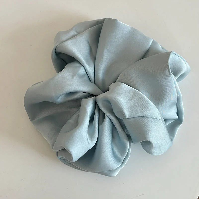 Gelang rambut satin Korea warna pepejal anjal tinggi untuk sanggul hiasan rambut aksesori rambut