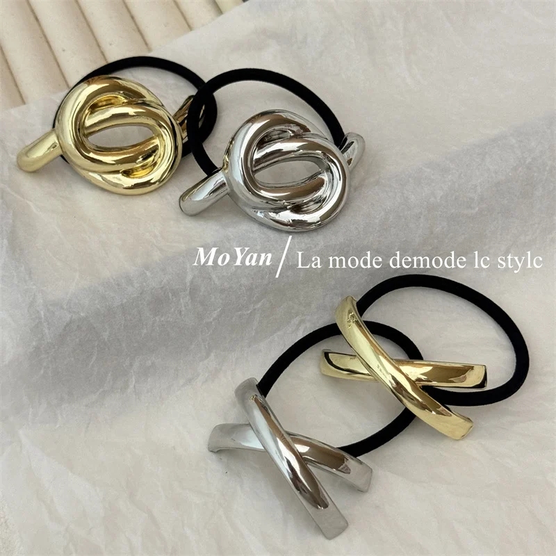 ยางรัดผมโลหะ ยางรัดผมมวยผมโลหะ หนังยางรัดผม ยางรัดผม Hair Accessory