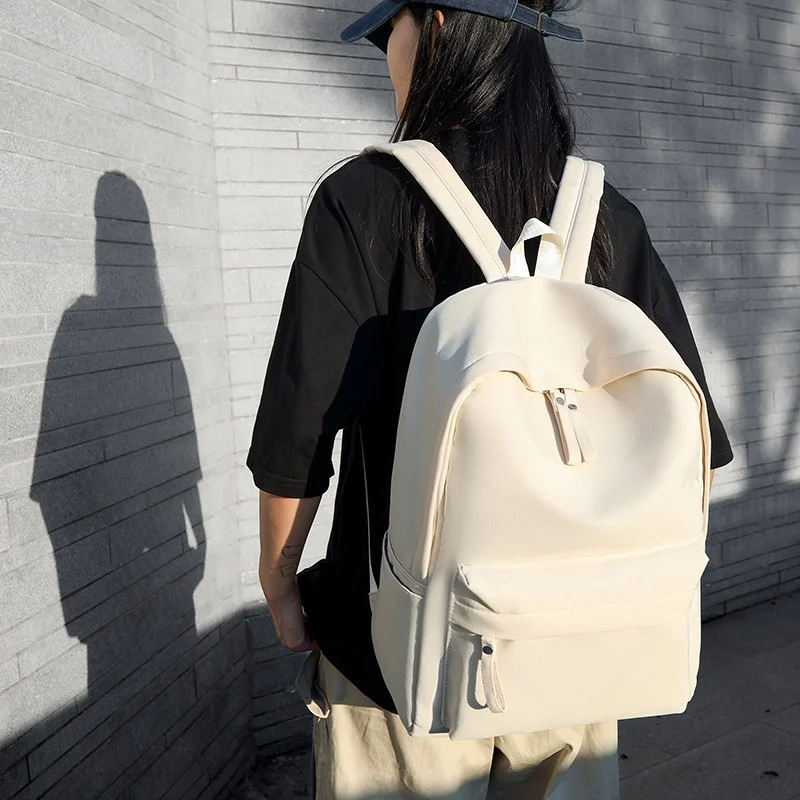 Fashionable Large-Capacity Casual Minimalist Backpack Korean-Style Schoolbag Portable Quality Travel Bag