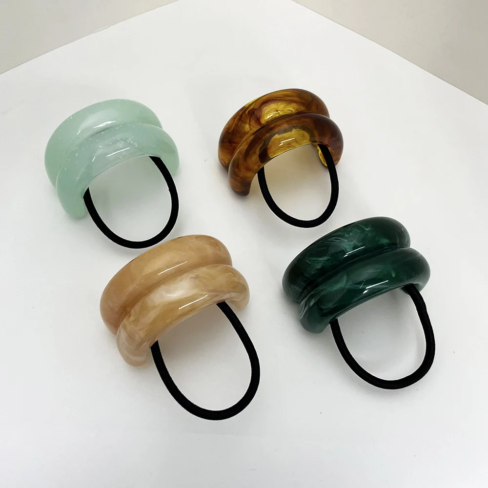Phụ kiện tóc bằng nhựa hình chữ U phong cách Âu Mỹ dây buộc tóc hai hàng phụ kiện tóc dây buộc tóc dây thun buộc tóc