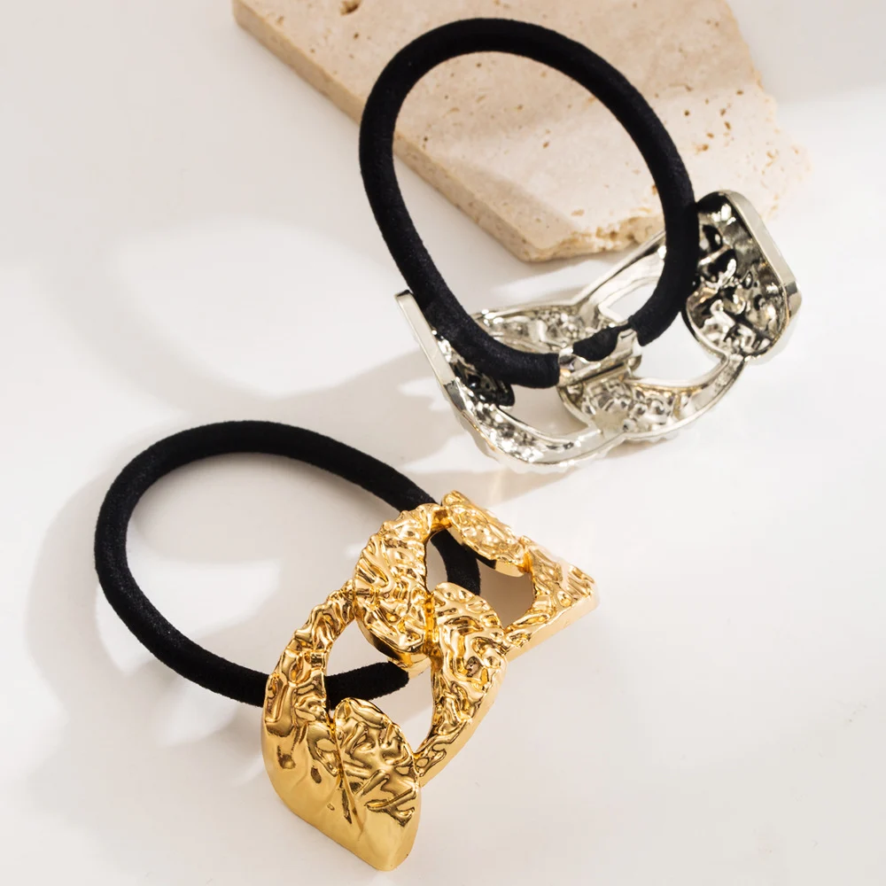 European and American geometric metal minimalist style hair tie, hollow-out hair accessory, alloy headband
