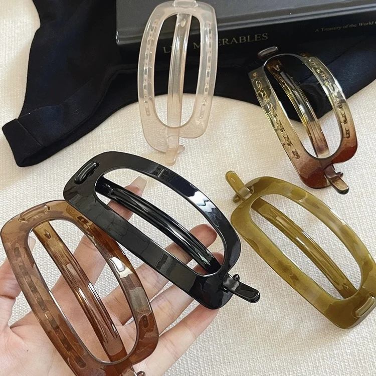 Kẹp tóc hình bầu dục cỡ lớn phụ kiện tóc nữ 0 kẹp bắt tóc kẹp một chữ phụ kiện tóc