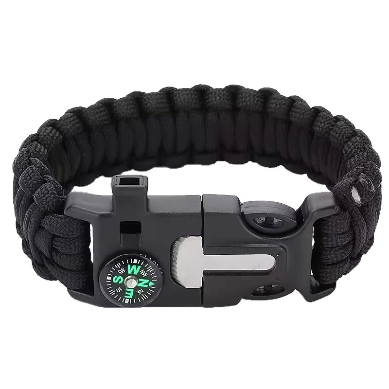 ខ្សែដៃ Paracord Braided ខ្សែដៃពហុមុខងារ Paracord ប្រាំពីរស្នូល ការរស់រានមានជីវិតខាងក្រៅ ខ្សែដៃខ្សែពួរ ខ្សែដៃ Wilderness Adventure