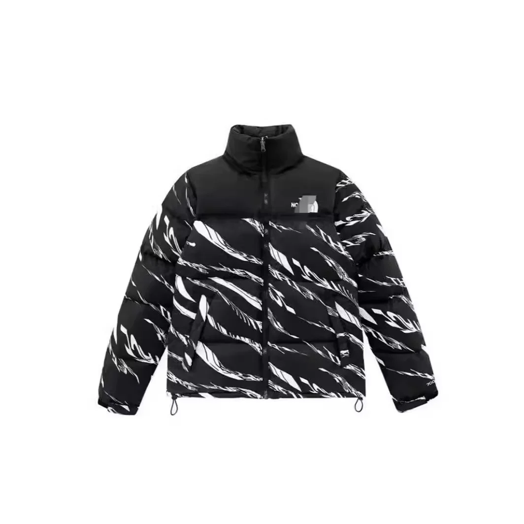 Jaket musim sejuk tebal berzip sutera kapas sulaman zebra versi Amerika 1996 untuk lelaki dan wanita luar bangunan tahan angin hangat trend