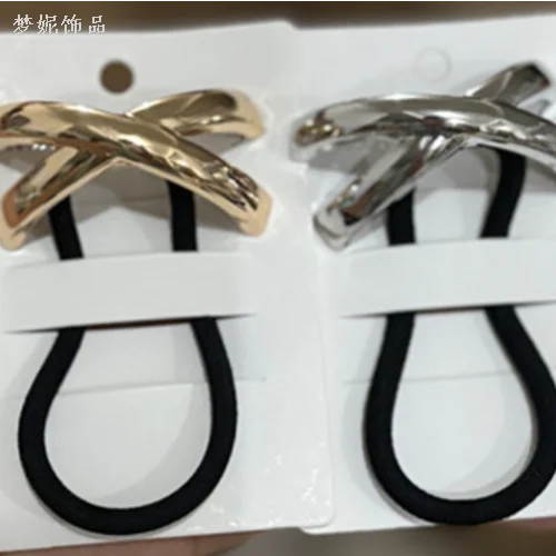 ยางรัดผมโลหะ หัวเข็มขัดยางรัดผมโลหะ เครื่องประดับผม hair bands