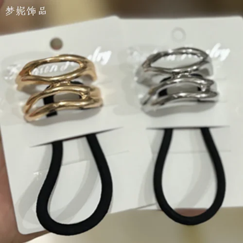ยางรัดผมโลหะ หัวเข็มขัดยางรัดผมโลหะ เครื่องประดับผม hair bands