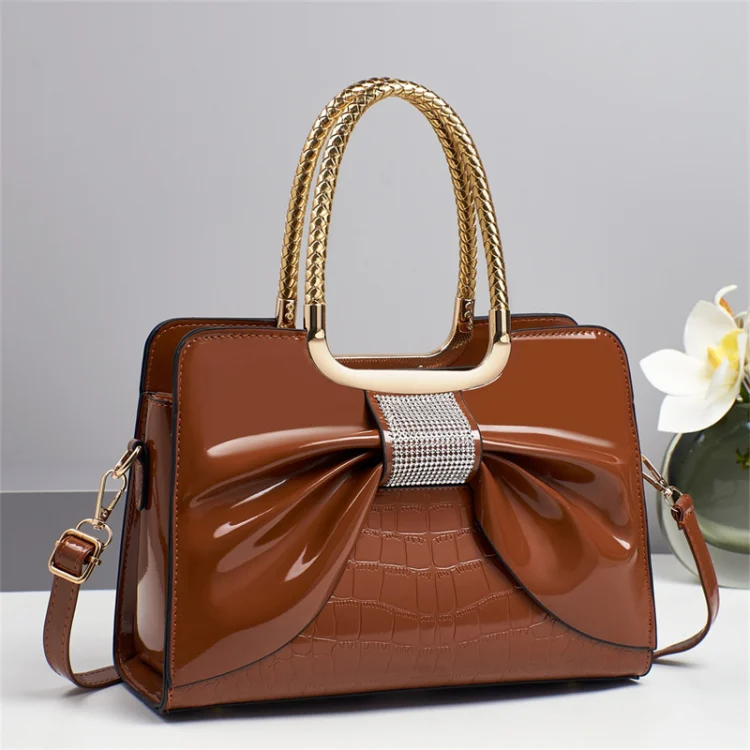 Trendy women's handbag tote bag fashion rhinestone bow one-shoulder bag one piece