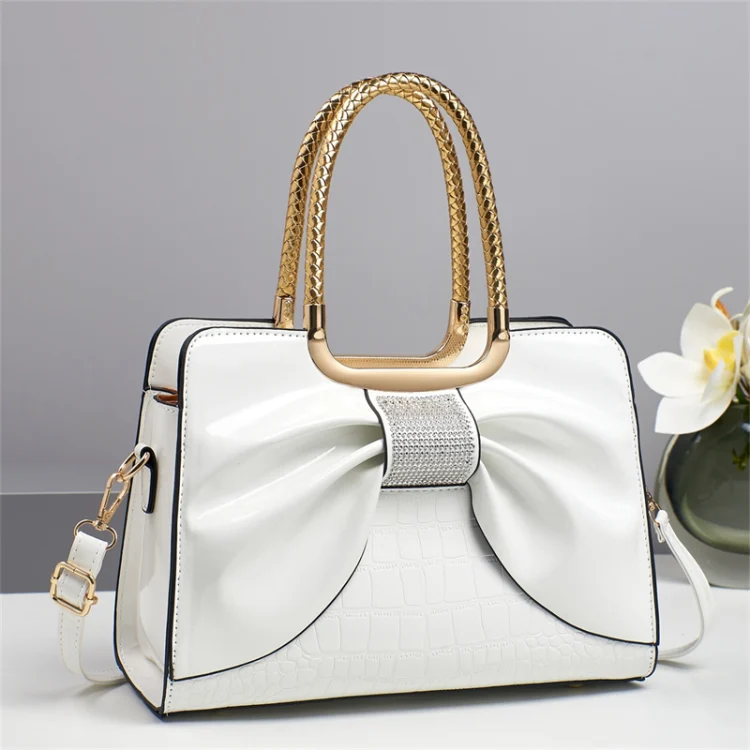 Trendy women's handbag tote bag fashion rhinestone bow one-shoulder bag one piece