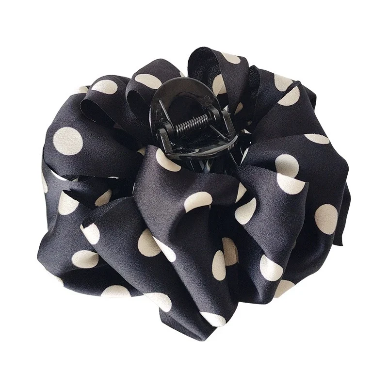 French-style polka dot cloud bubble hair claw clip for women, bow hair clip, large hair bun shark clip