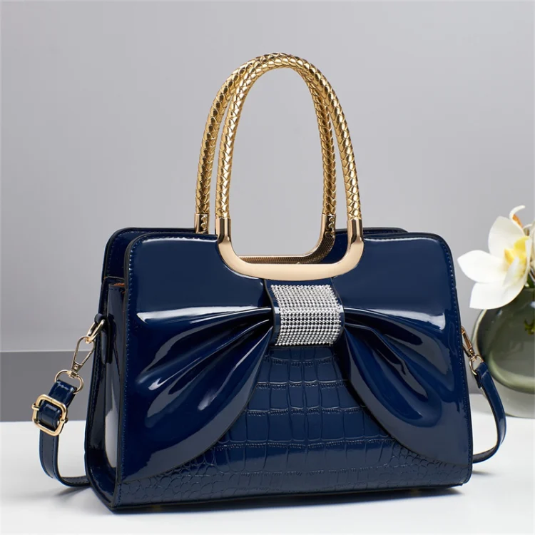 Trendy women's handbag tote bag fashion rhinestone bow one-shoulder bag one piece