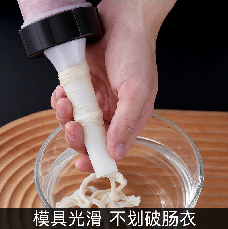 เครื่องสวนทวารแบบมือ เครื่องมืออัดไส้กรอกแบบมือสำหรับใช้ในบ้าน เครื่องทำไส้กรอกหมูแห้ง ไส้กรอก เครื่องอัดไส้กรอกขนาดเล็ก พร้อมไส้