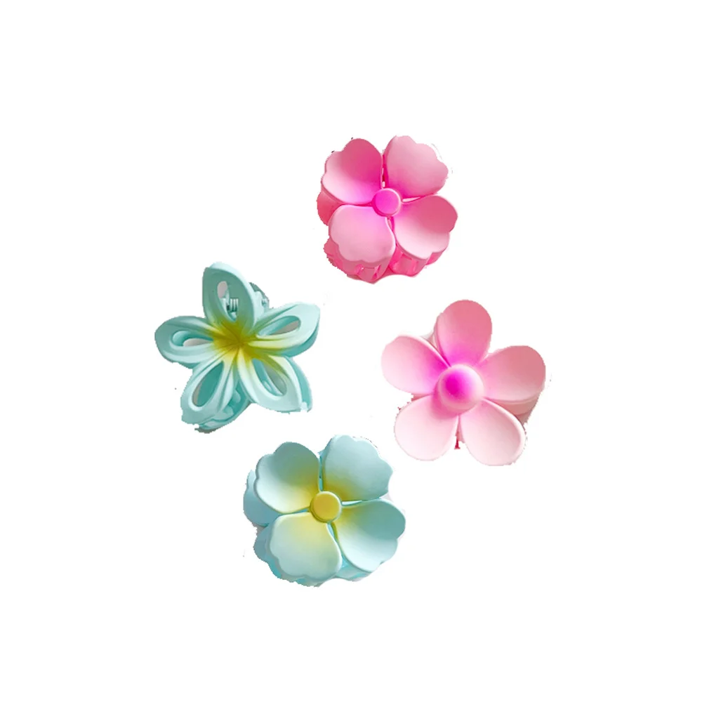 กิ๊บติดผมดอกไม้ขนาดเล็ก 4CM สีไล่ระดับเคลือบด้าน กิ๊บติดผมสำหรับผู้หญิง สำหรับจับผมสั้นและรวบผมครึ่งหัว กิ๊บหนีบผมทรงฉลาม