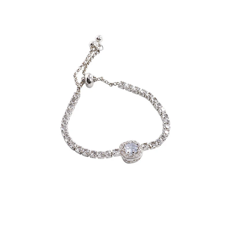 ខ្សែដៃគុជខ្យងកូរ៉េ niche versatile high-end exquisite zircon love bracelet temperament bow bracelet