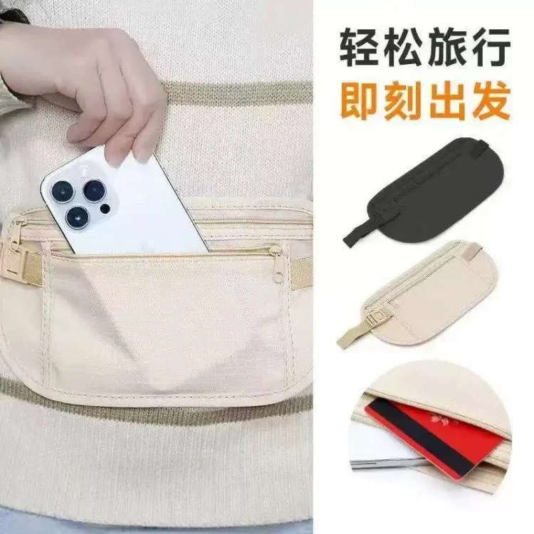 Beg pinggang anti-curi, tersembunyi rapat pada badan, anti-curi, beg pasport sukan, mudah alih untuk perjalanan dan pelancongan, dompet lelaki dan wanita, beg dokumen, serba boleh