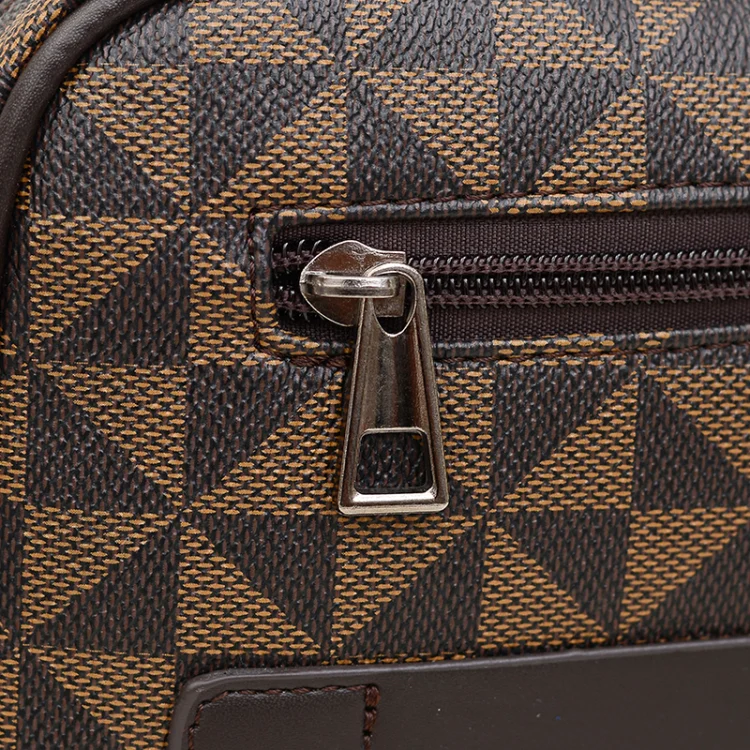 Quality Men's Bag Free Shipping Messenger Small Crossbody Bag Waist Bag Men's One-Shoulder Plaid Clutch Handbag Hand-Carry Bag
