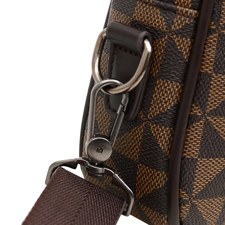 Quality Men's Bag Free Shipping Messenger Small Crossbody Bag Waist Bag Men's One-Shoulder Plaid Clutch Handbag Hand-Carry Bag