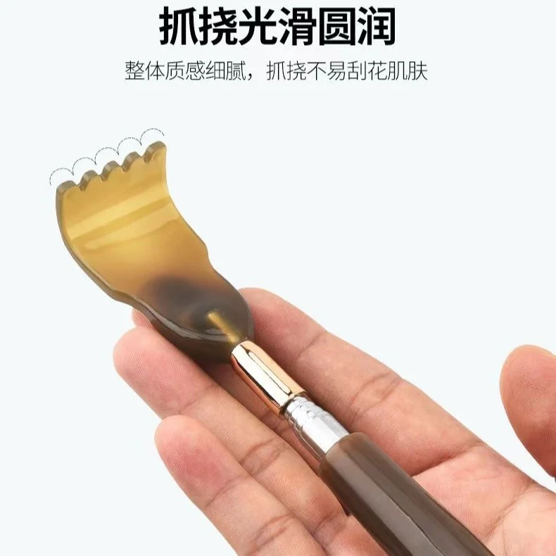 ไม้เกาหลังไม้เทียมเขาสัตว์แบบยืดหดได้ระดับพรีเมียมเพื่อการบำบัดด้วยแม่เหล็กสำหรับผู้สูงอายุ ใช้คนเดียวได้ไม่ต้องพึ่งใคร อเนกประสงค์ใช้เกาหลังได้