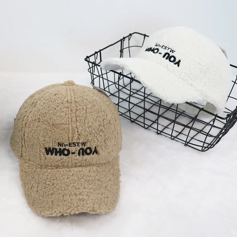 Fleece cap for women Korean style ins duckbill cap autumn winter cotton hat cold-proof warm baseball cap