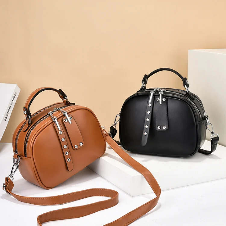 Small round bag handbag crossbody bag a fashionable trendy women's bag 17751
