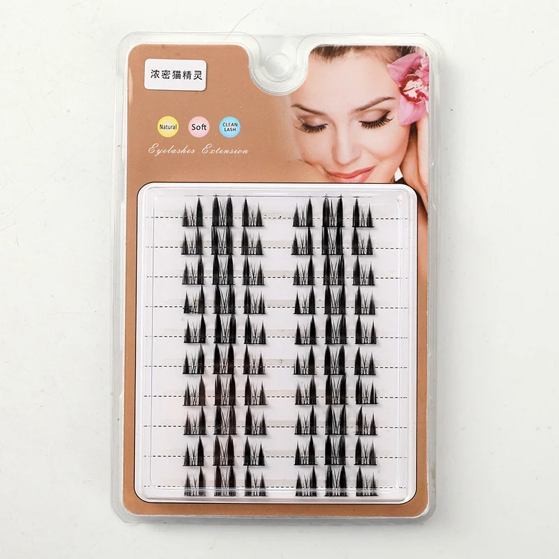 Dense Cat Elf False Eyelashes Natural Curl for Beginners Comic Cluster Eyelashes Single Cluster Segmented False Eyelashes