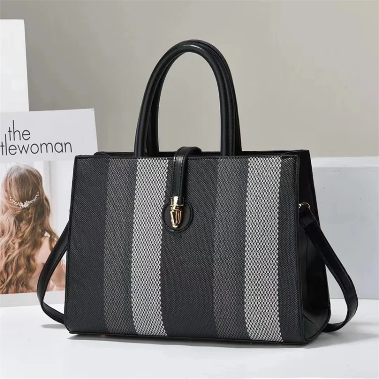 Beg tangan tote satu unit beg tangan jalur fesyen beg wanita beg bahu 19596