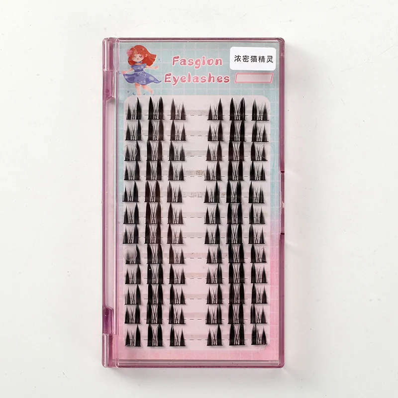 Dense Cat Elf False Eyelashes Natural Curl for Beginners Comic Cluster Eyelashes Single Cluster Segmented False Eyelashes