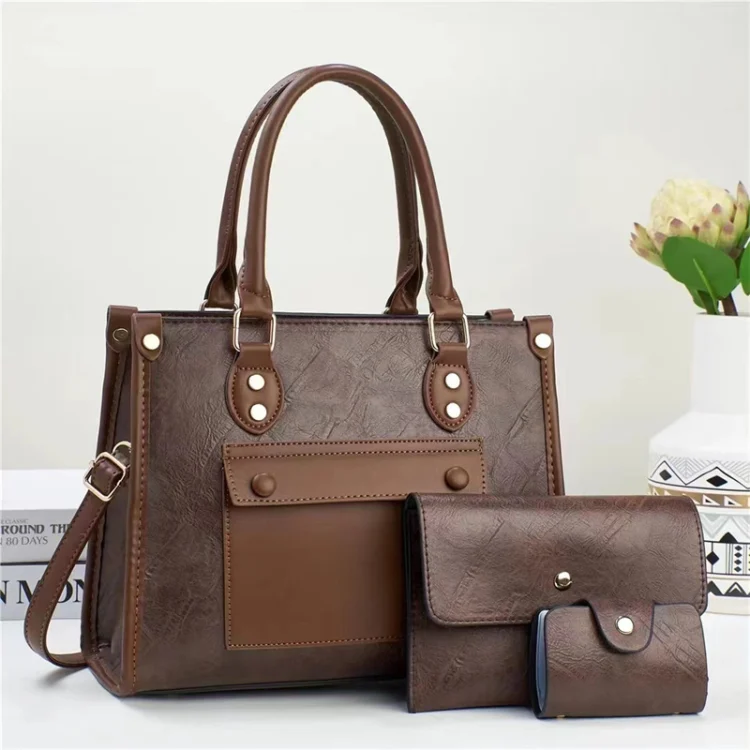 ชุดกระเป๋าสตรี 3 ชิ้น กระเป๋าถือ กระเป๋าคลัตช์ กระเป๋าใส่บัตร set bags