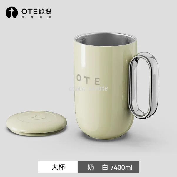 ! OTE OTE แก้วมัคสองชั้น 316 สแตนเลส 400 มล. ความจุขนาดใหญ่ถ้วยน้ำสำนักงานถ้วยกาแฟ