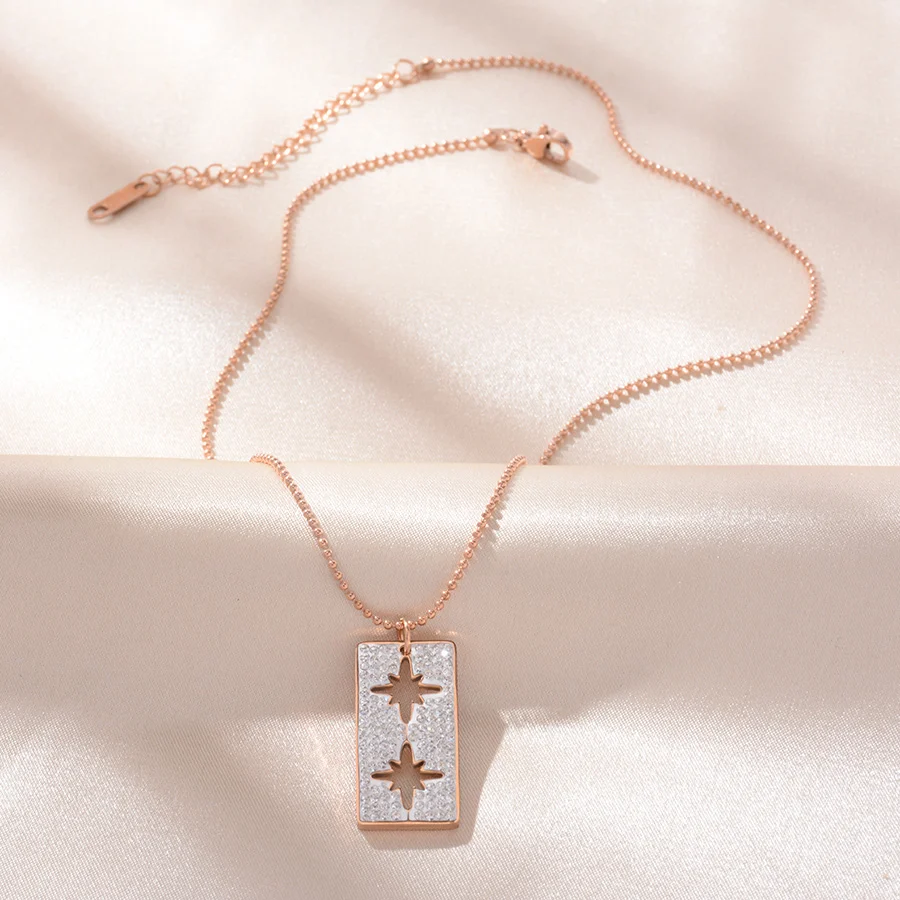 Necklace Personalized Titanium Steel Collarbone Chain Rose Gold Versatile Jewelry Women's Gift