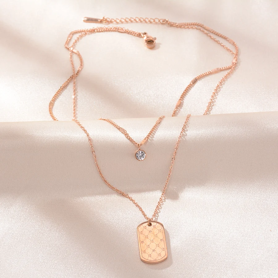 Necklace Personalized Titanium Steel Collarbone Chain Rose Gold Versatile Jewelry Women's Gift