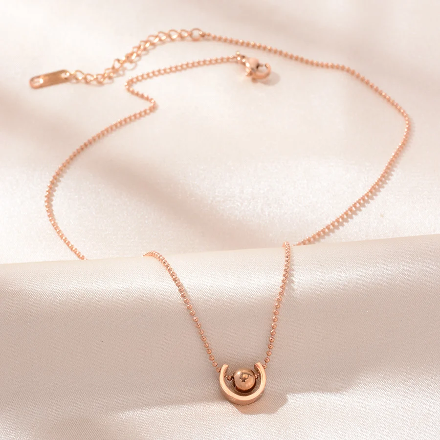 Necklace Personalized Titanium Steel Collarbone Chain Rose Gold Versatile Jewelry Women's Gift