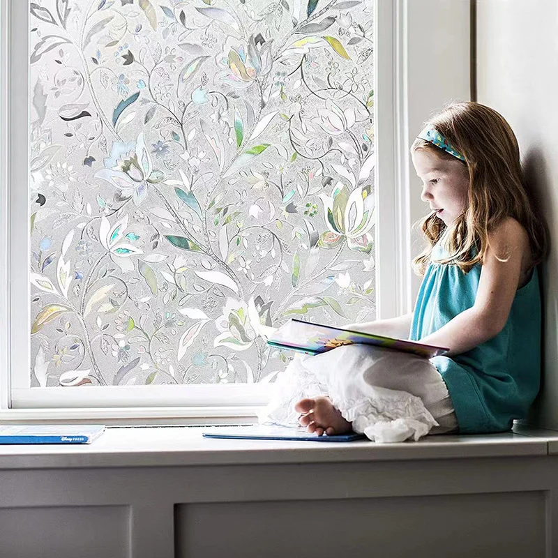 Tulip glass sticker bathroom window electrostatic film anti-peeping privacy film for toilet, translucent but not transparent, anti-peeping window film